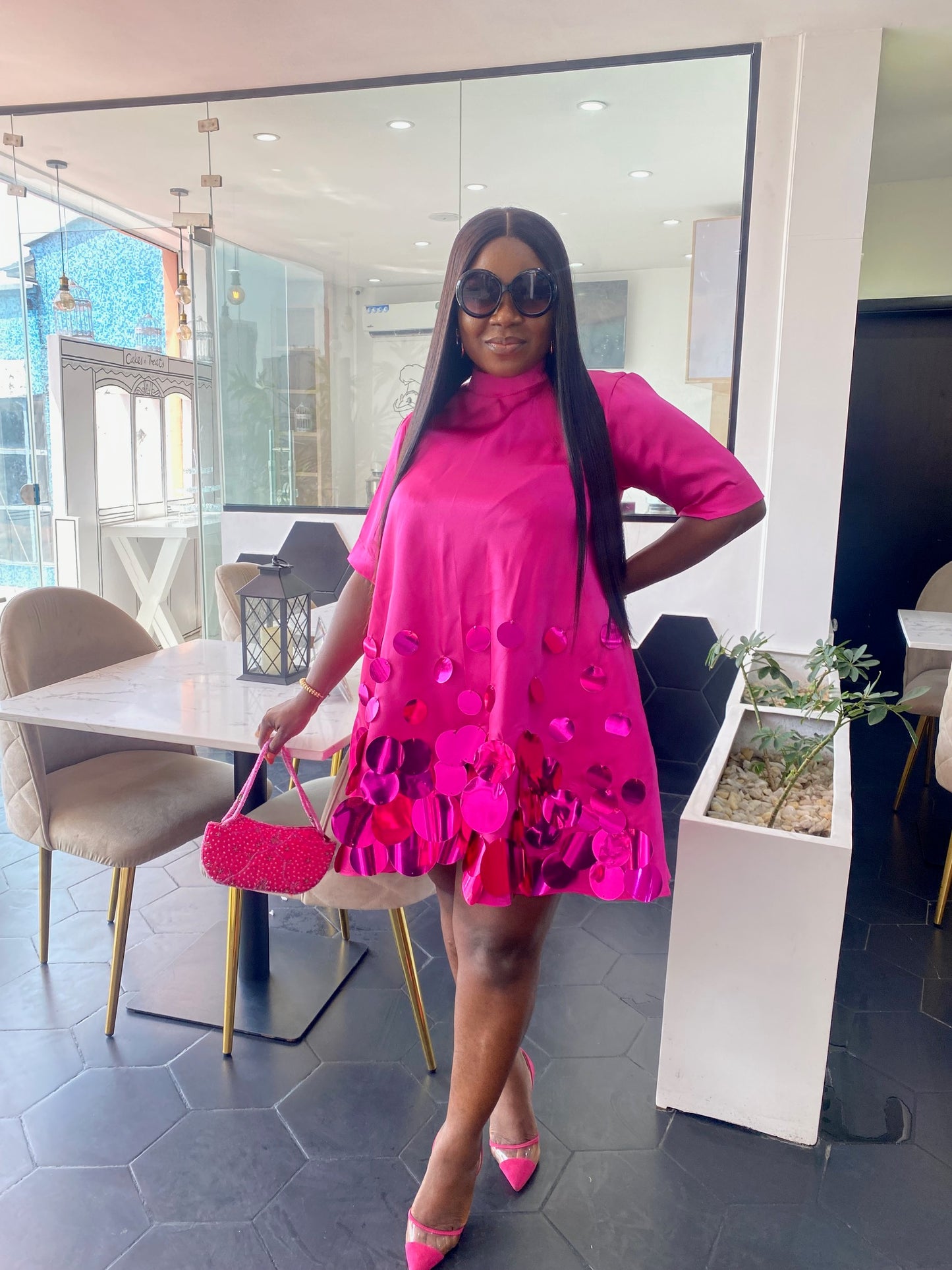 Pink Shift Dress