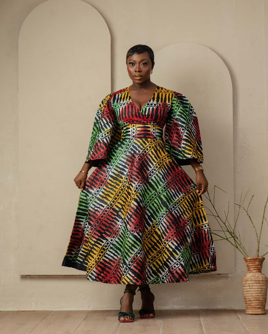 ALIMA ADIRE DRESS